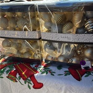 Nicole Miller Glittering Gold and Silver Ornaments